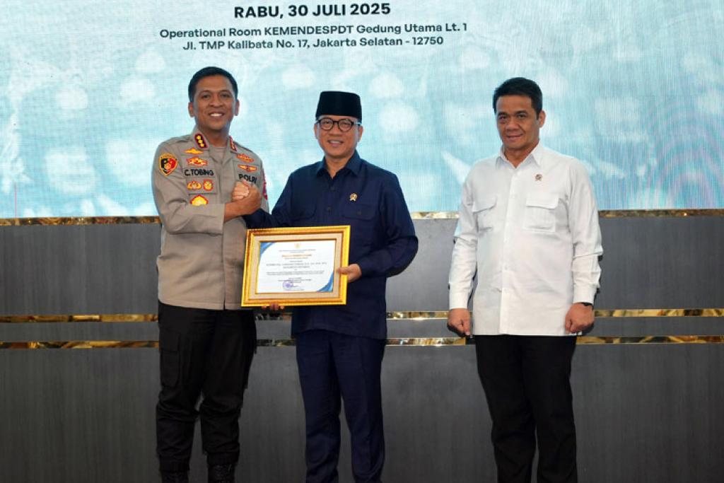 Ungkap Suap Perangkat Desa, Kementerian Desa Beri Penghargaan Polresta Sidoarjo