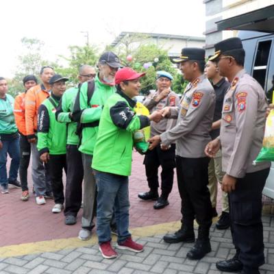 Apel Ojek Online di Sidoarjo, Sinergi Driver Ojol dan Polisi Jaga Kamtibmas
