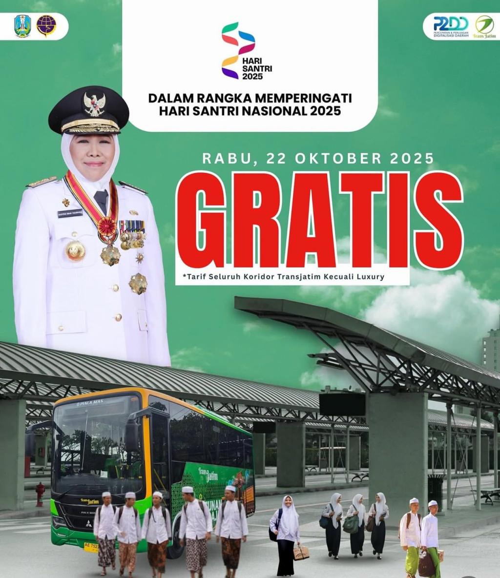 Pemprov Jatim Beri Kado Hari Santri: Naik Transjatim Gratis Seharian