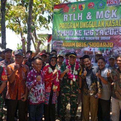 Wabup Mimik Idayana Sambut Brigjen TNI Farouk Pakar Tinjau TMMD Ke-126